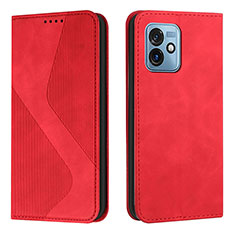 Custodia Portafoglio In Pelle Cover con Supporto H03X per Motorola Moto G 5G (2023) Rosso