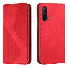 Custodia Portafoglio In Pelle Cover con Supporto H03X per OnePlus Nord CE 5G Rosso