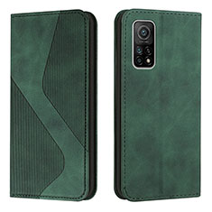 Custodia Portafoglio In Pelle Cover con Supporto H03X per Xiaomi Mi 10T 5G Verde