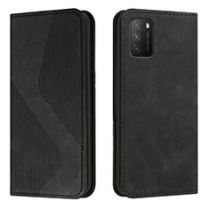 Custodia Portafoglio In Pelle Cover con Supporto H03X per Xiaomi Poco M3 Nero