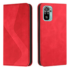 Custodia Portafoglio In Pelle Cover con Supporto H03X per Xiaomi Poco M5S Rosso