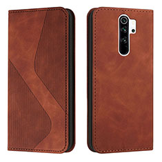 Custodia Portafoglio In Pelle Cover con Supporto H03X per Xiaomi Redmi 9 Prime India Marrone