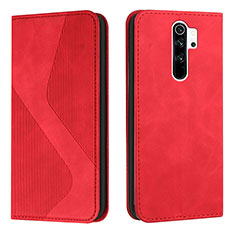 Custodia Portafoglio In Pelle Cover con Supporto H03X per Xiaomi Redmi 9 Prime India Rosso