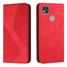 Custodia Portafoglio In Pelle Cover con Supporto H03X per Xiaomi Redmi 9C Rosso