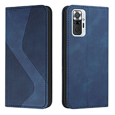 Custodia Portafoglio In Pelle Cover con Supporto H03X per Xiaomi Redmi Note 10 Pro Max Blu