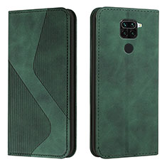 Custodia Portafoglio In Pelle Cover con Supporto H03X per Xiaomi Redmi Note 9 Verde