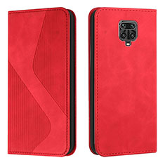 Custodia Portafoglio In Pelle Cover con Supporto H03X per Xiaomi Redmi Note 9S Rosso
