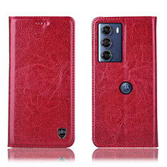 Custodia Portafoglio In Pelle Cover con Supporto H04P per Motorola Moto Edge S30 5G Rosso
