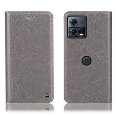 Custodia Portafoglio In Pelle Cover con Supporto H04P per Motorola Moto Edge S30 Pro 5G Grigio