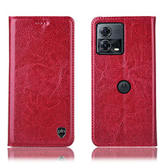 Custodia Portafoglio In Pelle Cover con Supporto H04P per Motorola Moto Edge S30 Pro 5G Rosso