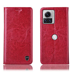 Custodia Portafoglio In Pelle Cover con Supporto H04P per Motorola Moto Edge X30 Pro 5G Rosso