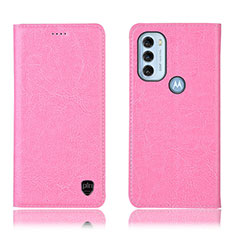 Custodia Portafoglio In Pelle Cover con Supporto H04P per Motorola Moto G71 5G Rosa