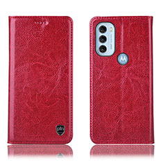 Custodia Portafoglio In Pelle Cover con Supporto H04P per Motorola Moto G71 5G Rosso