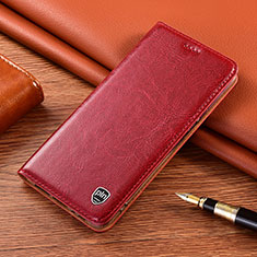 Custodia Portafoglio In Pelle Cover con Supporto H04P per Nokia C12 Plus Rosso