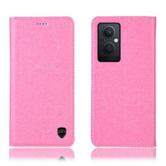 Custodia Portafoglio In Pelle Cover con Supporto H04P per OnePlus Nord N20 5G Rosa