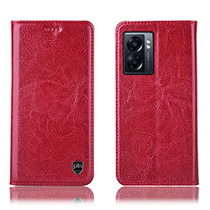 Custodia Portafoglio In Pelle Cover con Supporto H04P per OnePlus Nord N300 5G Rosso