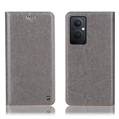 Custodia Portafoglio In Pelle Cover con Supporto H04P per Oppo Reno7 Lite 5G Grigio