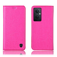 Custodia Portafoglio In Pelle Cover con Supporto H04P per Oppo Reno7 Lite 5G Rosa Caldo