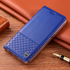 Custodia Portafoglio In Pelle Cover con Supporto H04P per Samsung Galaxy S21 FE 5G Blu