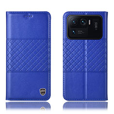 Custodia Portafoglio In Pelle Cover con Supporto H04P per Xiaomi Mi 11 Ultra 5G Blu