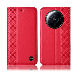 Custodia Portafoglio In Pelle Cover con Supporto H04P per Xiaomi Mi 12 Ultra 5G Rosso