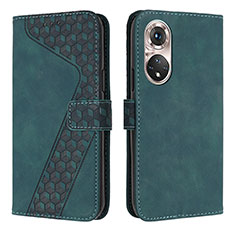 Custodia Portafoglio In Pelle Cover con Supporto H04X per Huawei P50 Pro Verde