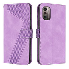 Custodia Portafoglio In Pelle Cover con Supporto H04X per Nokia G11 Viola