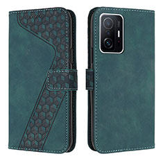 Custodia Portafoglio In Pelle Cover con Supporto H04X per Xiaomi Mi 11T 5G Verde