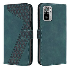 Custodia Portafoglio In Pelle Cover con Supporto H04X per Xiaomi Poco M5S Verde