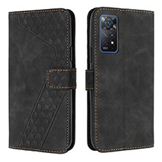 Custodia Portafoglio In Pelle Cover con Supporto H04X per Xiaomi Redmi Note 11 Pro 4G Nero