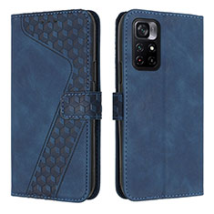 Custodia Portafoglio In Pelle Cover con Supporto H04X per Xiaomi Redmi Note 11S 5G Blu