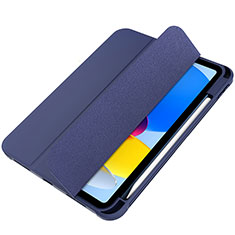 Custodia Portafoglio In Pelle Cover con Supporto H05 per Apple iPad 10.9 (2022) Blu