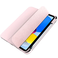 Custodia Portafoglio In Pelle Cover con Supporto H05 per Apple iPad 10.9 (2022) Oro Rosa