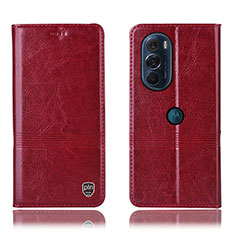 Custodia Portafoglio In Pelle Cover con Supporto H05P per Motorola Moto Edge X30 5G Rosso