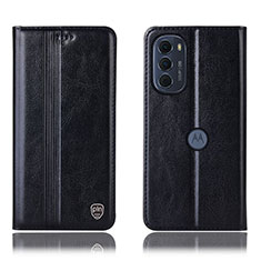 Custodia Portafoglio In Pelle Cover con Supporto H05P per Motorola Moto G71s 5G Nero