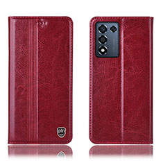 Custodia Portafoglio In Pelle Cover con Supporto H05P per Oppo K9S 5G Rosso