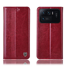 Custodia Portafoglio In Pelle Cover con Supporto H05P per Xiaomi Mi 11 Ultra 5G Rosso