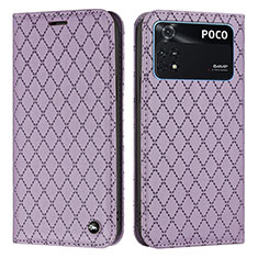 Custodia Portafoglio In Pelle Cover con Supporto H05X per Xiaomi Poco M4 Pro 4G Viola