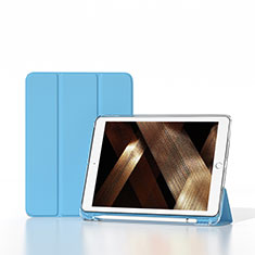 Custodia Portafoglio In Pelle Cover con Supporto H06 per Apple iPad 10.2 (2020) Azzurro