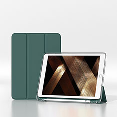 Custodia Portafoglio In Pelle Cover con Supporto H06 per Apple iPad 10.2 (2020) Verde