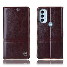 Custodia Portafoglio In Pelle Cover con Supporto H06P per Motorola Moto G71 5G Marrone