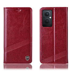 Custodia Portafoglio In Pelle Cover con Supporto H06P per OnePlus Nord N20 5G Rosso