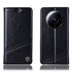 Custodia Portafoglio In Pelle Cover con Supporto H06P per Xiaomi Mi 12 Ultra 5G Nero