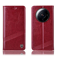 Custodia Portafoglio In Pelle Cover con Supporto H06P per Xiaomi Mi 12S Ultra 5G Rosso