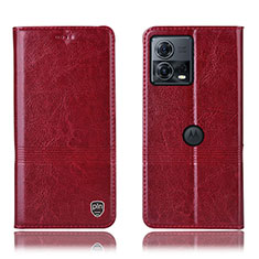 Custodia Portafoglio In Pelle Cover con Supporto H07P per Motorola Moto Edge S30 Pro 5G Rosso