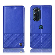 Custodia Portafoglio In Pelle Cover con Supporto H07P per Motorola Moto Edge X30 5G Blu