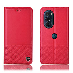 Custodia Portafoglio In Pelle Cover con Supporto H07P per Motorola Moto Edge X30 5G Rosso
