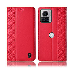 Custodia Portafoglio In Pelle Cover con Supporto H07P per Motorola Moto Edge X30 Pro 5G Rosso