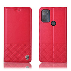 Custodia Portafoglio In Pelle Cover con Supporto H07P per Motorola Moto G50 Rosso