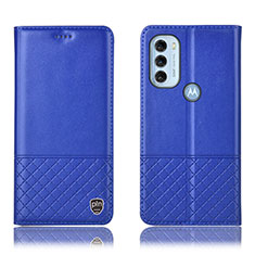 Custodia Portafoglio In Pelle Cover con Supporto H07P per Motorola Moto G71 5G Blu